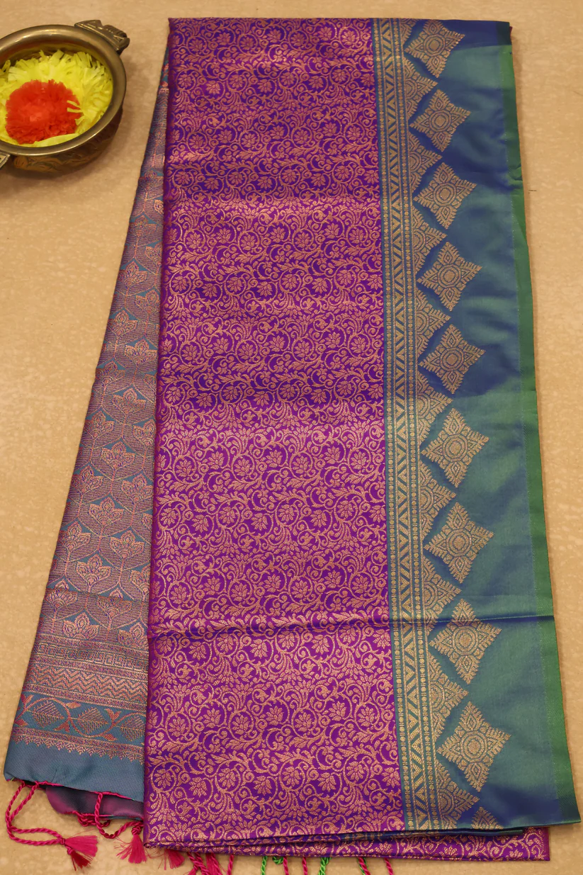 Semi Soft Silk Saree Purple Kolam